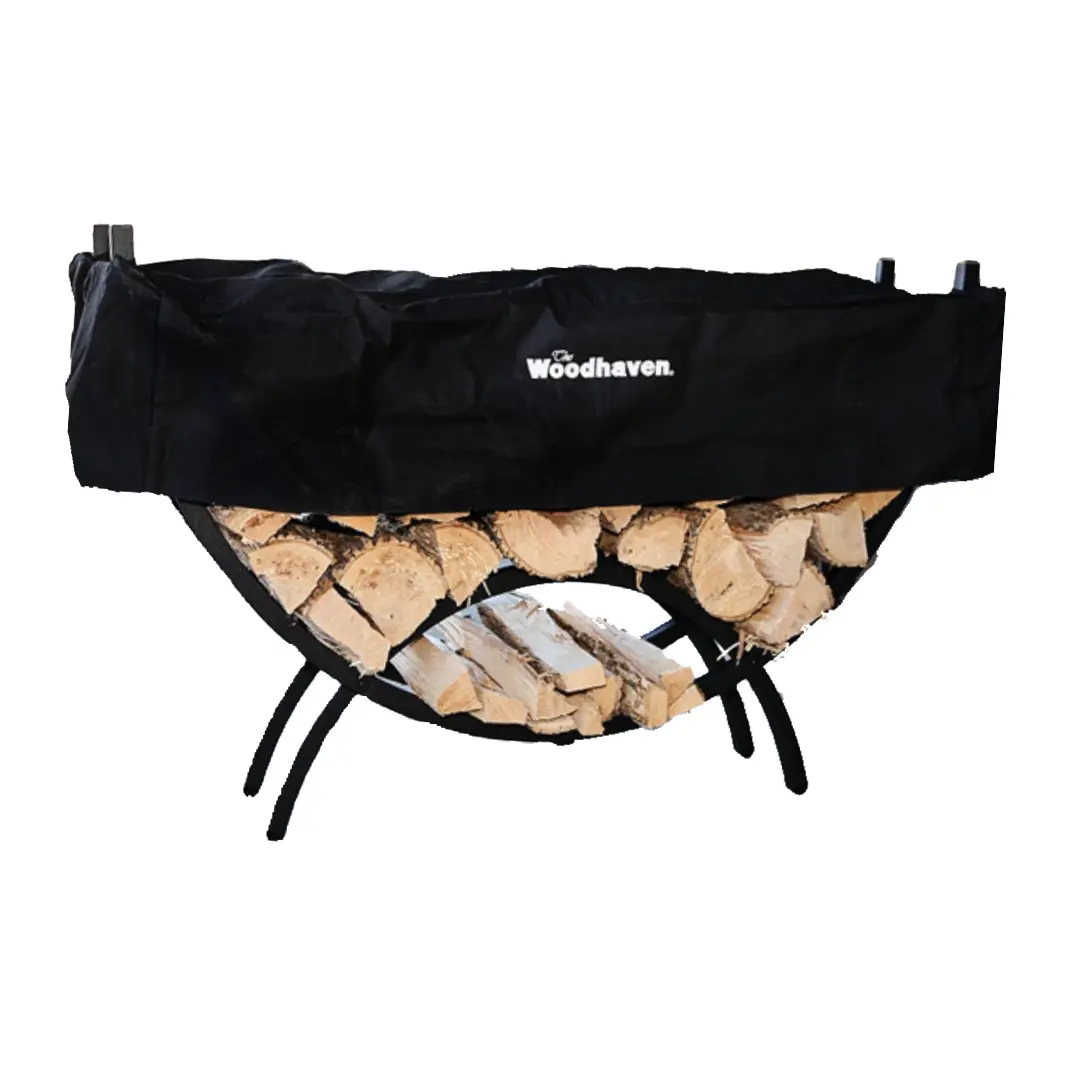 The Woodhaven 5ft Crescent Firewood Rack and Cover The Woodhaven