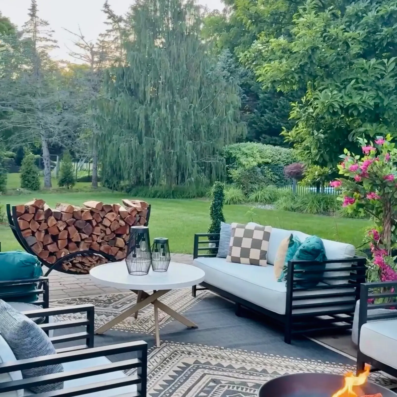 The Woodhaven 5ft Crescent Firewood Rack and Cover The Woodhaven