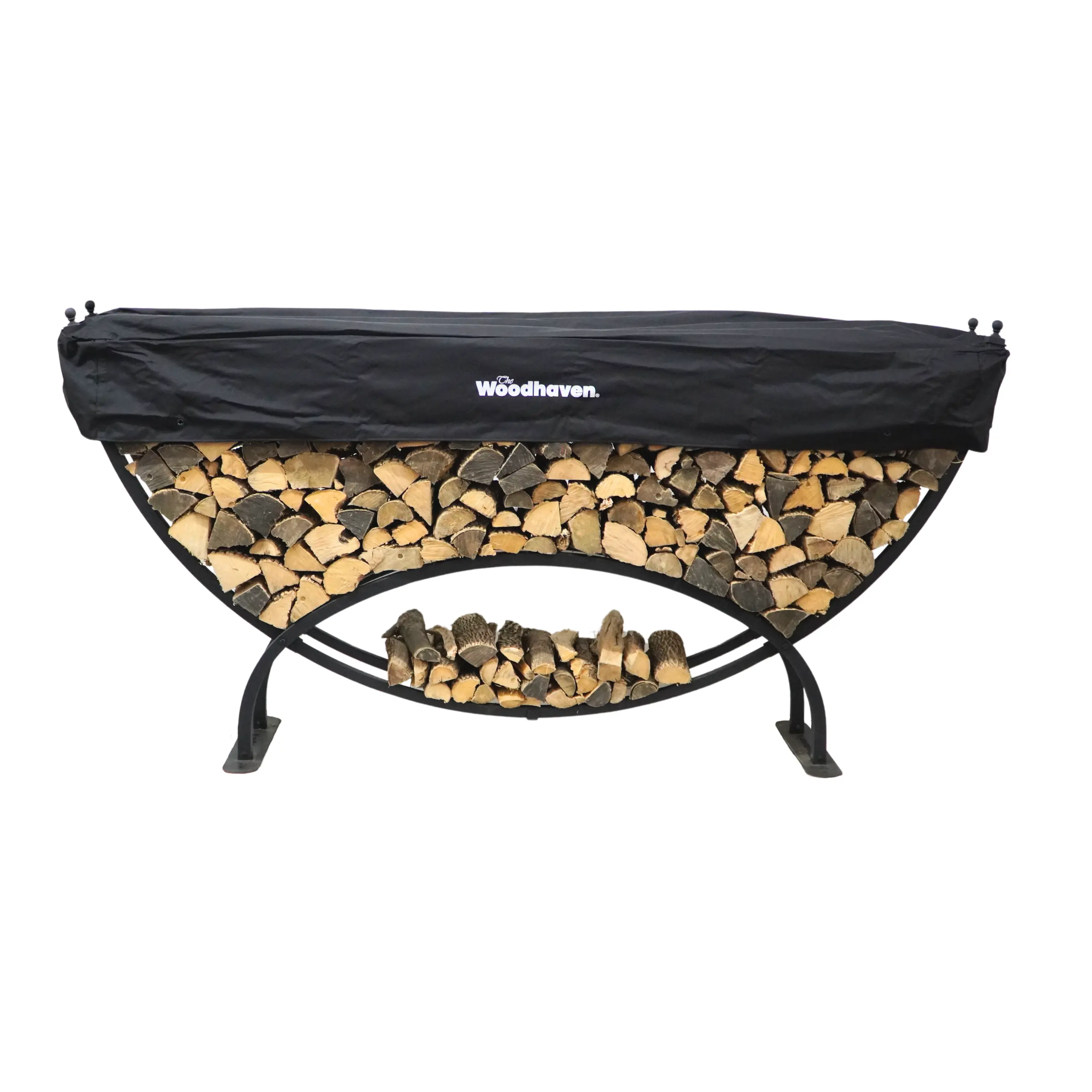 The Woodhaven 8' Large Crescent Firewood Rack The Woodhaven