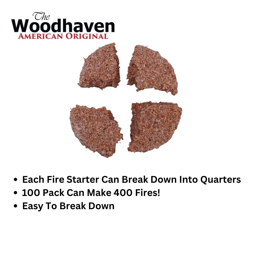 Cedar Fire Starters 12, 50 & 100 Count Woodhaven | Firewood Accessories | Cordwood Covers