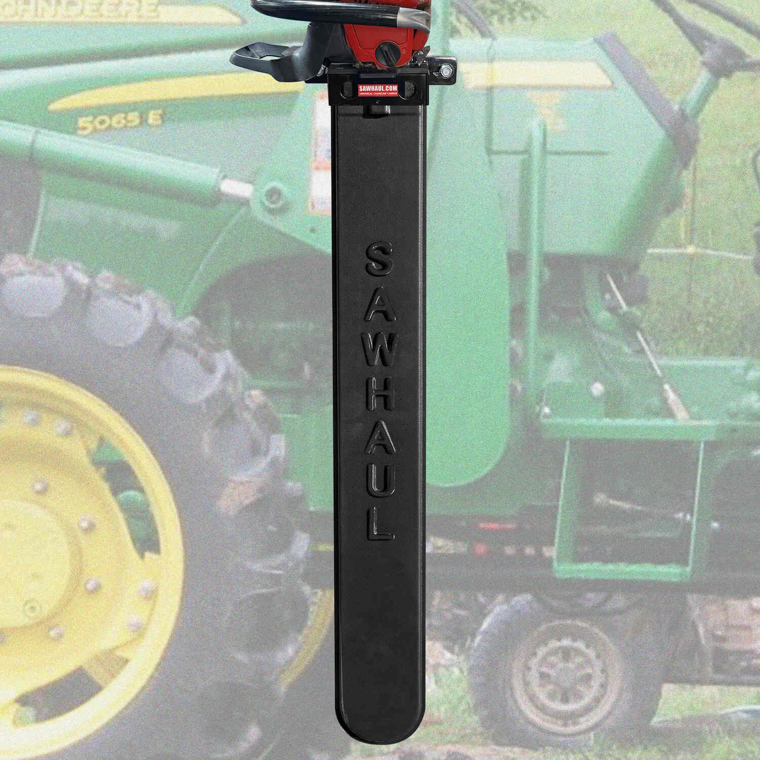 SawHaul Universal Chainsaw Carrier FIXED MOUNT for TRACTOR LOADER ARMS GearHaul