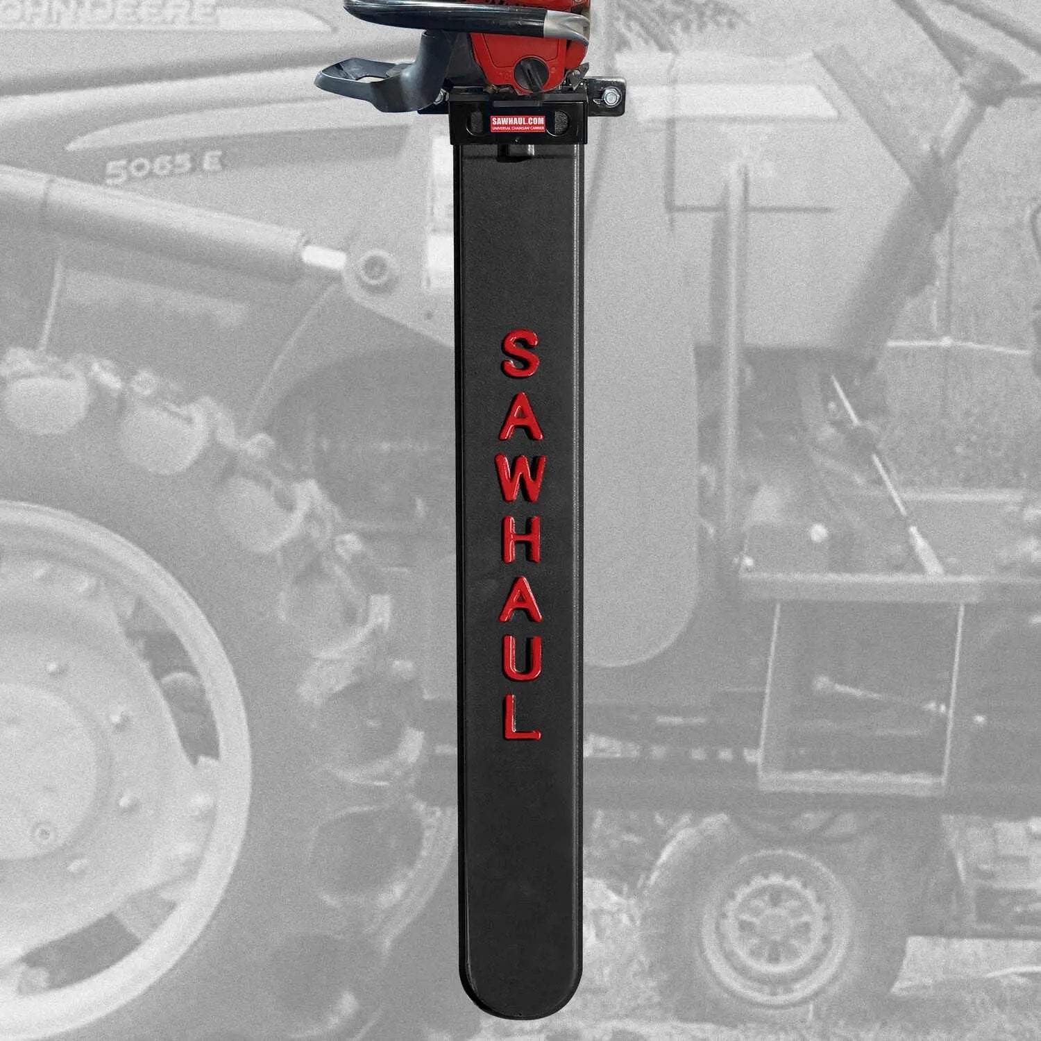SawHaul Universal Chainsaw Carrier FIXED MOUNT for TRACTOR LOADER ARMS GearHaul