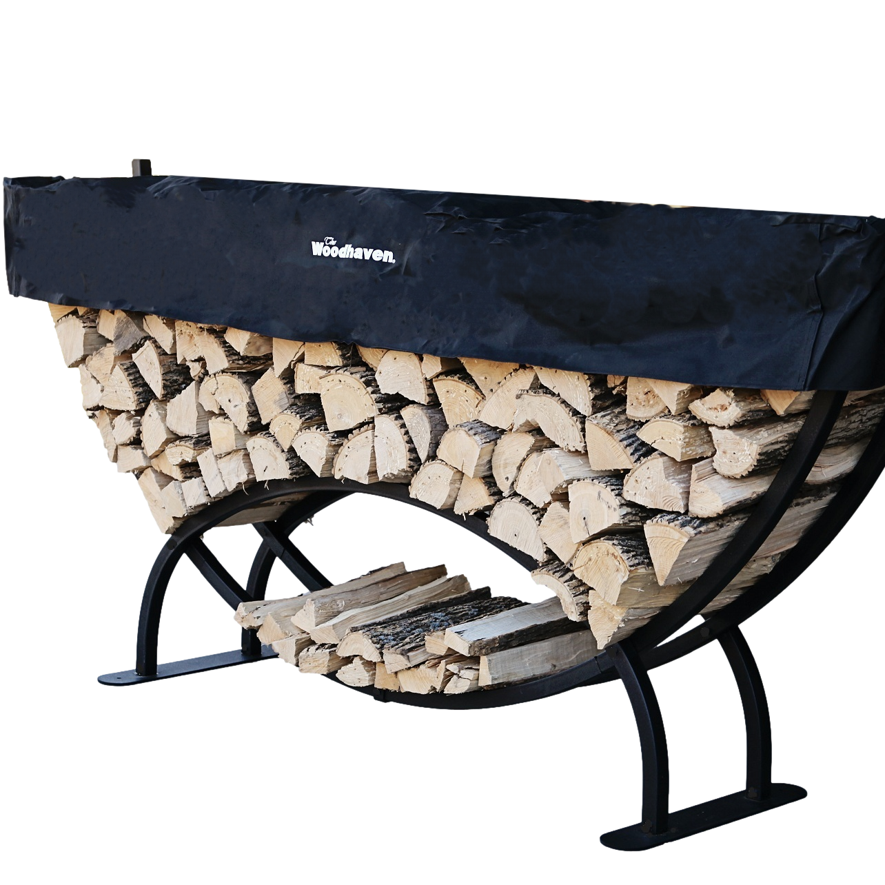 The Woodhaven 8' Large Crescent Firewood Rack The Woodhaven