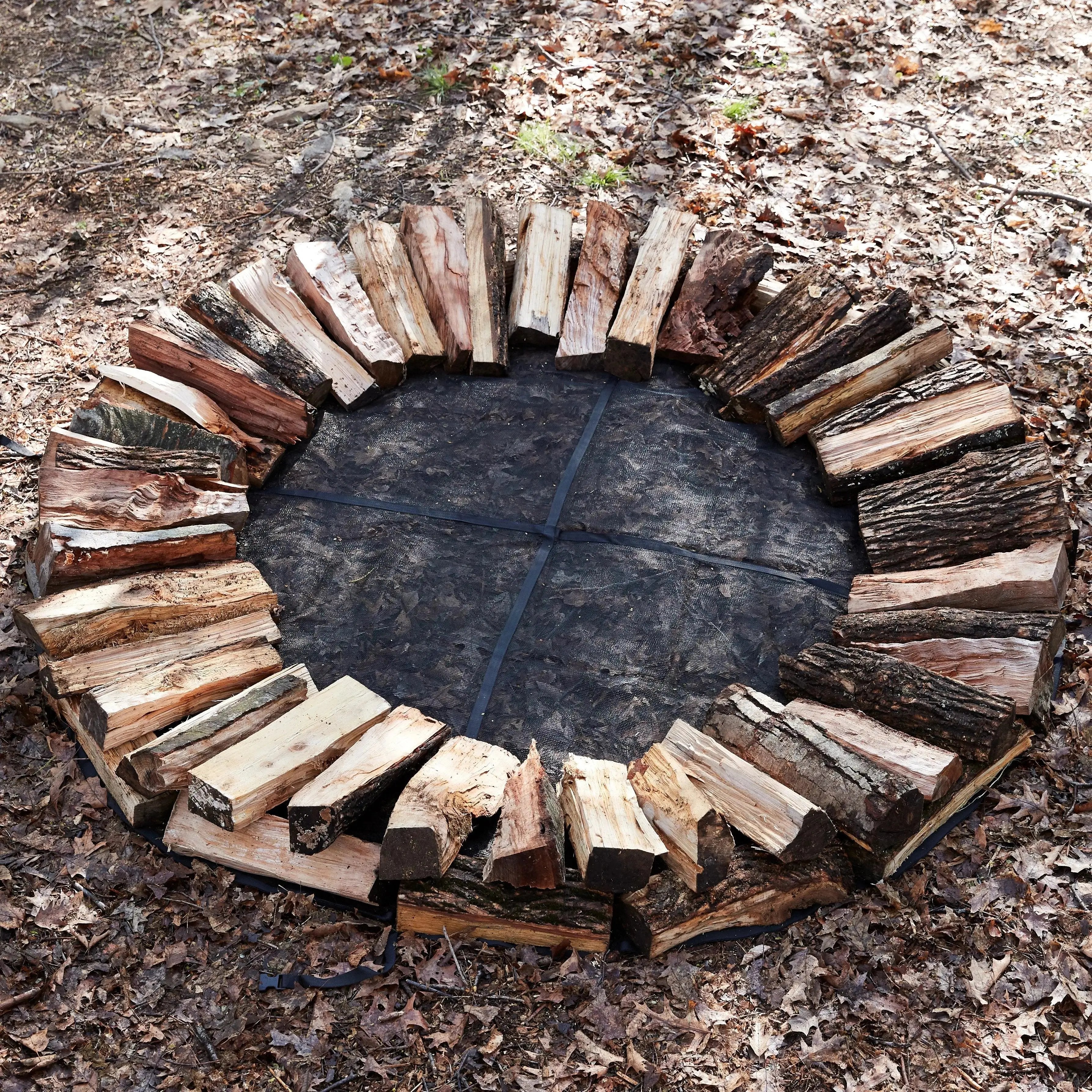 Cordwood cover base with partial stack