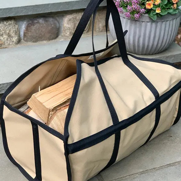 Firewood cary bag with wood inside