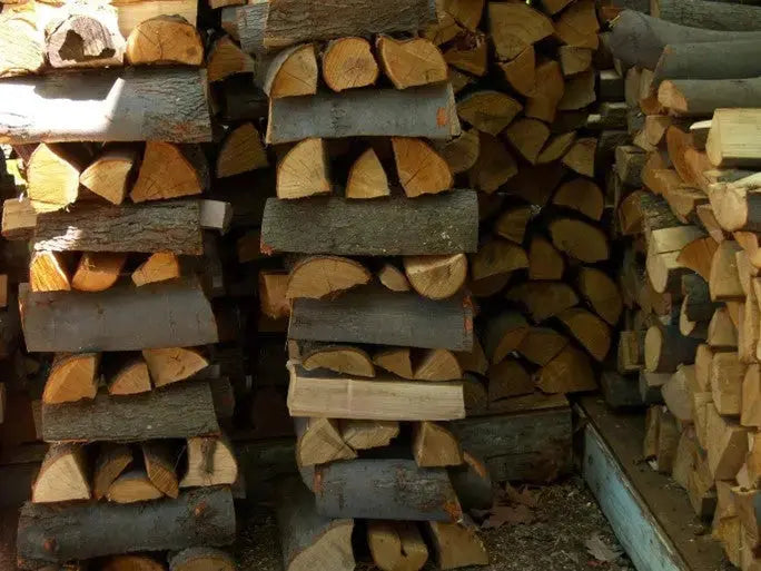 stacked split firewood