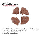 Cedar Fire Starters   12, 50 & 100 Count  Woodhaven | Firewood Accessories | Cordwood Covers