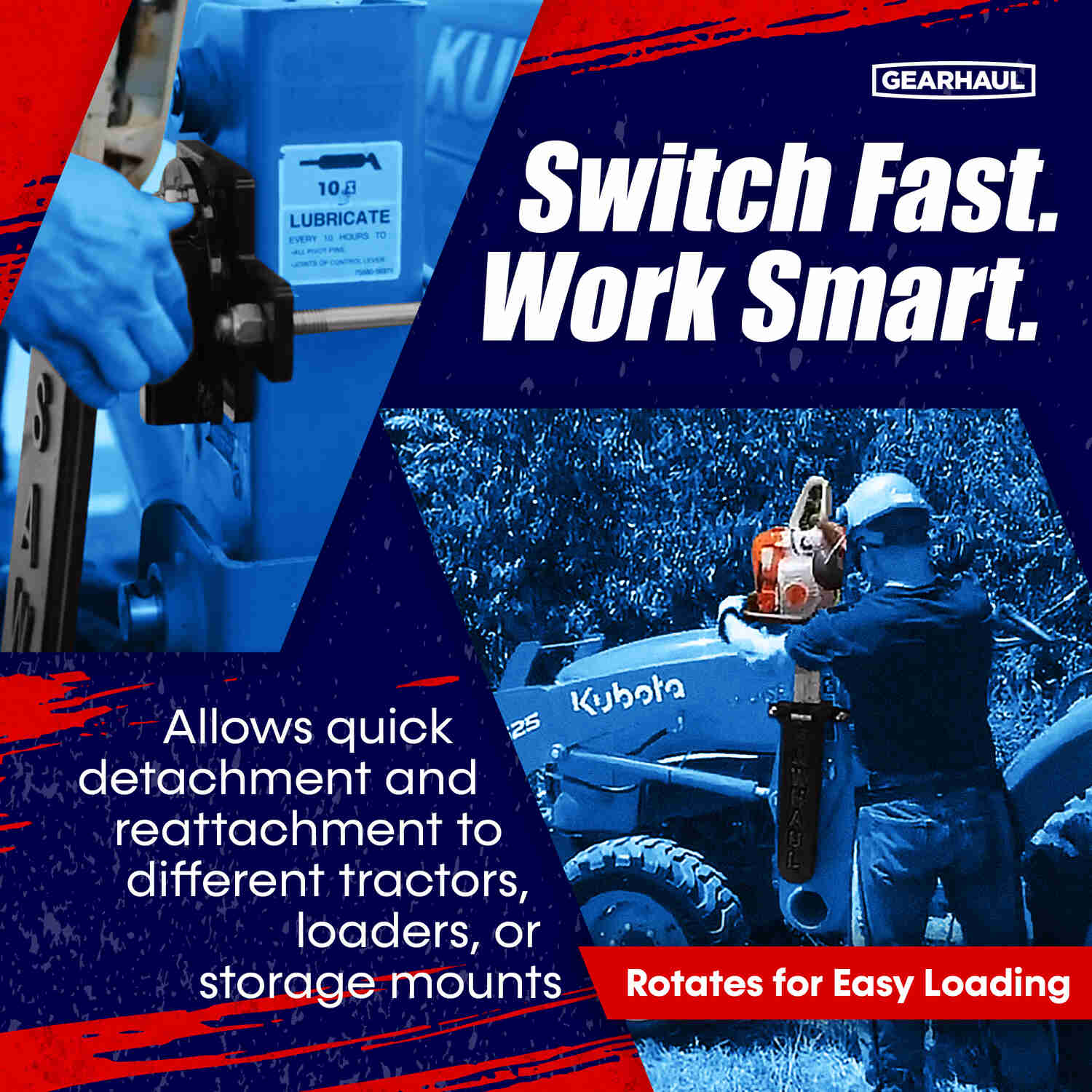 SawHaul Snap-Lok Rotating Mount for Tractors GearHaul