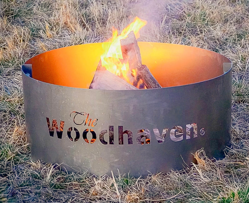 Portable Steel Fire Pit with Cooking Grate    USA Made  Woodhaven | Fire Pit | Cordwood Covers