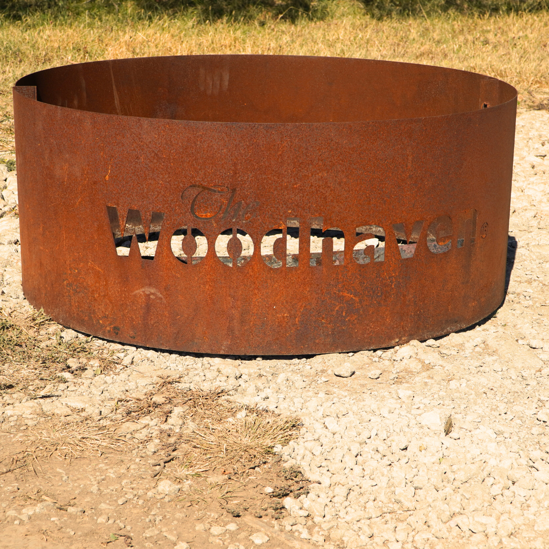 Portable Steel Fire Pit with Cooking Grate    USA Made  Woodhaven | Fire Pit | Cordwood Covers